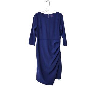 NYDJ Women's 3/4 Sleeve Midi Sheath Dress Size 10 Blue